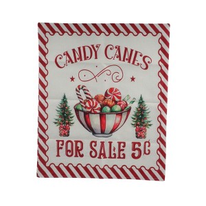 Unique Bargains Dining Chair Slipcovers Linen White Red 22.83"x19.29" 1 Pc - 1 of 4