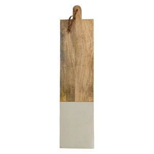 Oversized Rectangle Gray Resin & Mango Wood Cutting Board - Foreside Home & Garden - 1 of 4