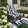 FURNIinspire Outdoor Seat Cushions 2 Pcs Set High Back Patio Chair Cushions, Blue And White Stripes Seat Cushion, Multicolored, 44"*22"*4" - 4 of 4