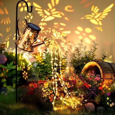 GIGALUMI Single Solar Watering Can with Lights, Waterproof Outdoor Garden Decor for Patio, Pathway and Yard