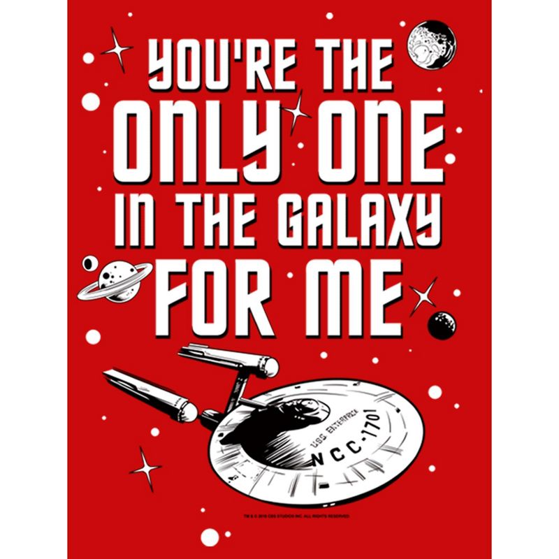 Boy's Star Trek Valentine's Day Your The Only One In The Galaxy For Me T-Shirt, 2 of 5
