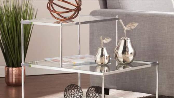 Benton Glam Mirrored Accent Table - Chrome - Aiden Lane, 2 of 11, play video