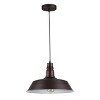 Chloe Lighting Friedrich Industrial-Style 1 Light Rubbed Bronze Ceiling Mini Pendant 14"Wide - 2 of 3