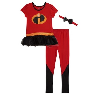 Disney Incredibles Violet Cosplay Costume T-Shirt Dress Leggings and Headband 3 Piece Set Newborn to Toddler - 1 of 4