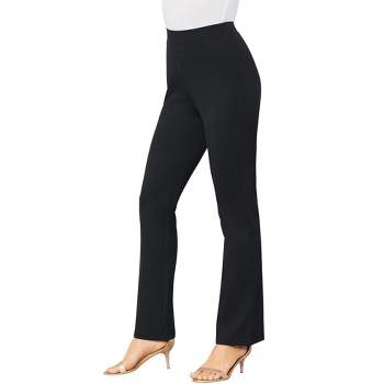 Jessica London Women's Plus Size Tummy Control Bi-stretch Bootcut Pant - 14  W, Black Pinstripe : Target