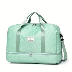 Hachikiko Quilted Nylon Crossbody Duffel Bag,Large-Capacity Gym & Travel Tote with Multi-Pockets - 1 of 1