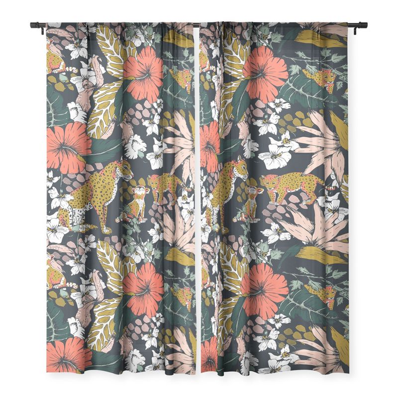 Marta Barragan Camarasa Animal Print Dark Jungle Single Panel Sheer Window Curtain - Deny Designs, 3 of 7