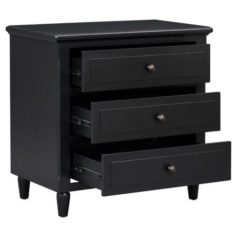 UPTIOT 3-Drawer Storage Wood Black - image 1 of 4