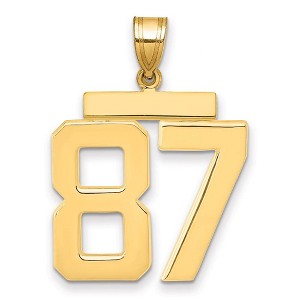Black Bow Jewelry 14k Yellow Gold, Athletic Collection, Large Polished Number 87 Pendant - 1 of 3