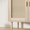 Beige/Khaki Rattan Sideboard Buffet Cabinet, 2-Door/1-Shelf, Modern Accent Furniture for Dining, Living Room, Hallway, or Coffee Bar - 4 of 4