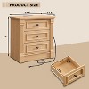 Nightstand with Charging Station & 3 Drawers, Farmhouse 23.6in Wide Nightstands with Roman Column, End Table for Bedroom - 3 of 4