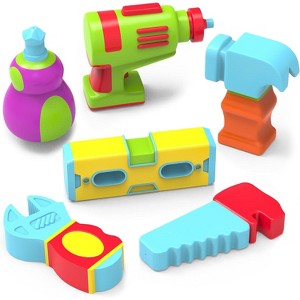 6-Pack Construction Truck Bath Toys, Sealed No-Hole Mold-Free Set for Bathtub and Pool - 1 of 4