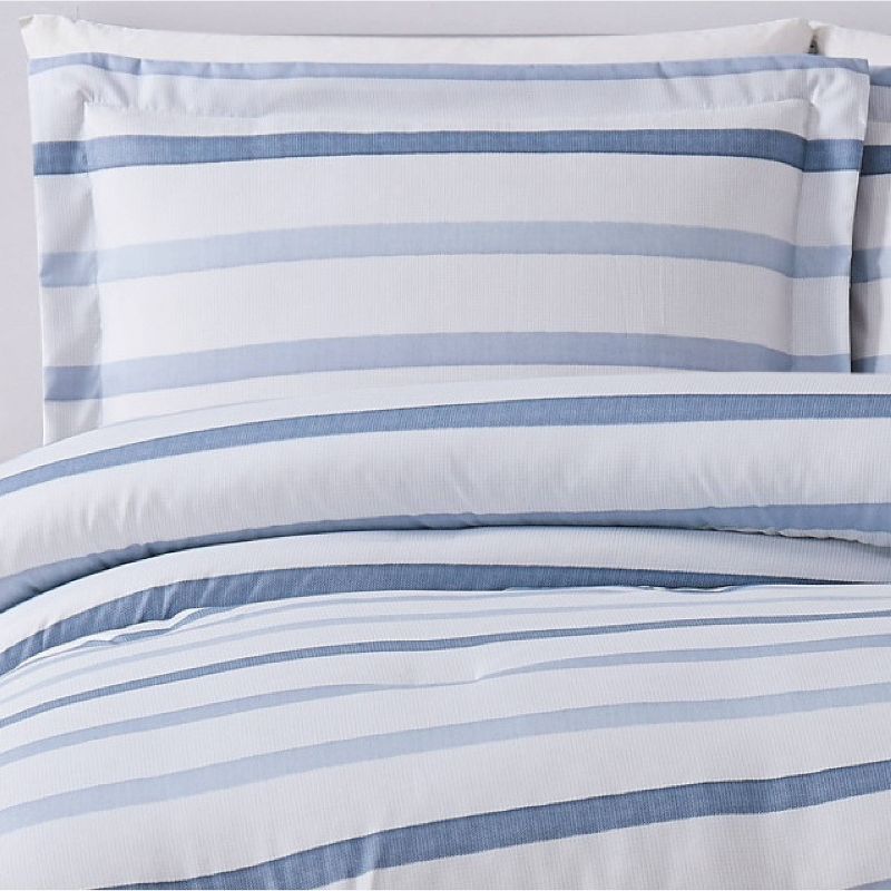 Waffle Stripe Comforter Set Blue/White - Truly Soft, 5 of 7