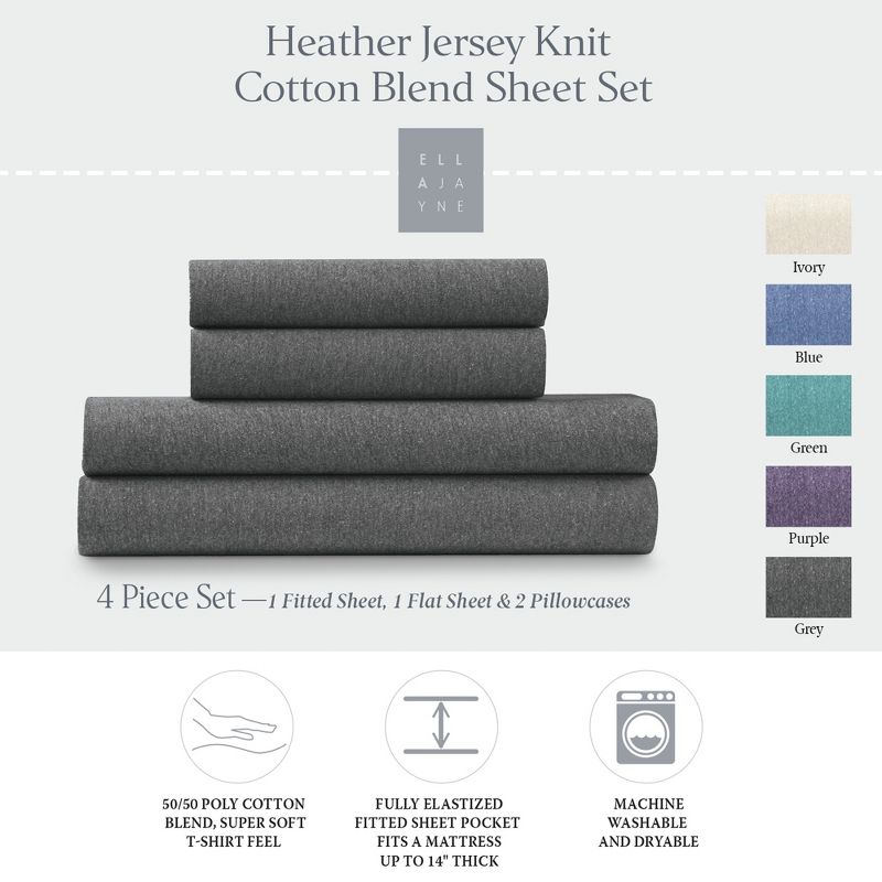 Ella Jayne Soft Heather Jersey Knit Sheet Set, 1 of 5