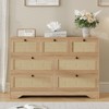Rattan 7 Drawer Dresser, Farmhouse Modern Dressers & Chests of Drawers, Wooden Storage Organizer for Closet, Living Room, Entryway, Hallway - 2 of 4