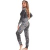 #followme Womens Henley Thermal Bodysuit | Buffalo Plaid, Tie Dye, & Printed PJ Union Suit Loungewear - 2 of 3