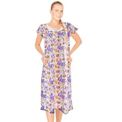 JEFFRICO Womens Nightgowns Short Sleeve Sleepwear Soft Pajama Dress Nightshirts