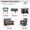 Belord 43" Propane Fire Pit Table Set Patio Furniture Set with Glider Loveseat, Brown Wicker Deep Seating Patio Swivel Rocker Glider Chairs - 4 of 4