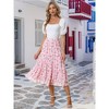 INSPIRE CHIC Women's Floral Elastic Waist Tiered Ruffle Boho Midi Skirts - 2 of 4