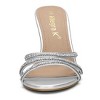 Allegra K Women's Rhinestone Strappy Heel Mules - 2 of 4