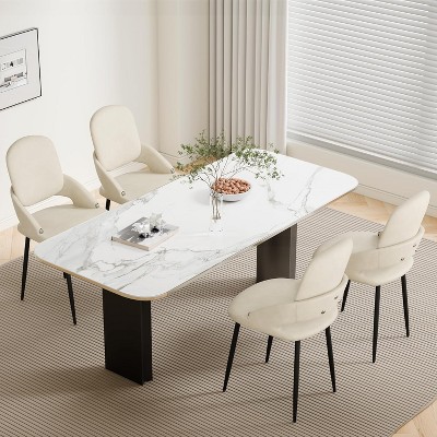 DYHOME Dining Chairs Modern Kitchen Chairs Set of 4, PU Leather Restaurant Chairs