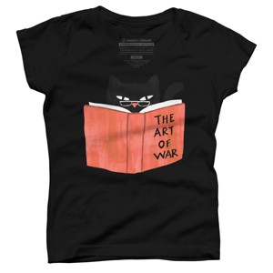 Girl's Design By Humans Diabolic cat By radiomode T-Shirt - 1 of 3