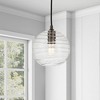 Hudson and Canal 8" Wide Textured Pendant with Glass Shade - 2 of 4