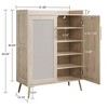 6-Tier Rattan Shoe Cabinet with Doors & Adjustable Shelves - Freestanding Entryway Shoe Storage Organizer - 2 of 4