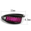 Slickblue Band-Style Ring for Women, Stainless Steel, Bold IP Black Plating, Fuchsia Synthetic Crystal, size 5–10 - 2 of 4