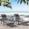 ALAULM Patio Chaise Lounge Set 3 Pieces Outdoor Lounge Chair, Rattan Reclining Chair Adjustable Backrest - 2 of 4