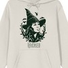 Wicked Elphaba Logo with Wine Frame Adult Cream Long Sleeve Hoodie - 2 of 3