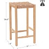 CAVINAS 27" Counter Height Bar Stools Set of 2,Industrial Barstools with Paper Cord Seat,Counter Stools with Rubberwood Legs,Bar Stool for Kitchen - 2 of 4