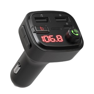 Just Wireless Bluetooth FM Transmitter Type C and USB-A Charging Port Bass Sound Booster - Black - 1 of 4