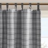Gracie Mills Brianna Rustic Plaid Faux Leather Tab Top Curtain Panel - 2 of 4