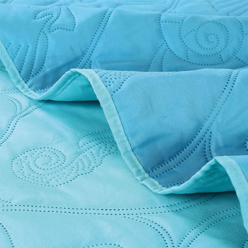 Legacy Decor 3 PCS Shell & Seahorse Stitched Pinsonic Reversible Lightweight Bedspread Quilt Coverlet, 3 of 7