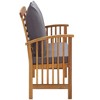 Patio Bench with Cushions 46.9" Solid Acacia Wood - 2 of 4