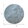 Blue And Gray Abstract Washable Indoor Outdoor Area Rug - 3 of 4