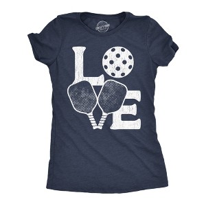 Womens Funny T Shirts Love Pickleball Sarcastic Graphic Novelty Tee for Ladies - Crazy Dog Women's T Shirt for Pickleball Fans - 1 of 4