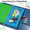 Paaaawaters Pencil Pouch for 3 Ring Binder, Bulk 6 Pack 3-Holes Zipper Pencil Pouches in Assorted Colors - 2 of 4