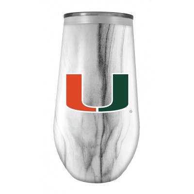 NCAA  Miami Hurricanes 16oz Marble Tall Stemless Stainless Steel Tumbler