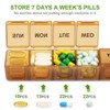 BUG HULL Weekly Pill Organizer, Travel Pill Organizers, 7 Day Pill Box, Medicine Pill Case for Vitamins, Supplements, 2 Packs (Black+White) - 2 of 4