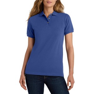 Mafoose Women's Short Sleeve Heavyweight Cotton Soft Pique Polo T-shirt - 1 of 4