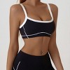 Womens Athletic Cropped Tops Spaghetti Strap Sport Bra Color Block Workout Tank Tops Scoop Neck Casual Sleeveless Gym Jogger Yoga Tops - 3 of 4