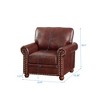 Living Room Sofa Single Seat Chair with Wood Leg Faux Leather for small space Living Room, Bedroom Office ,Burgundy - 3 of 4
