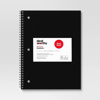 Subject Spiral Notebook Quad Ruled - Dealworthy™