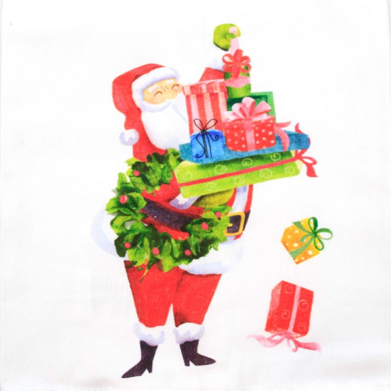 28.0 Inch Glam Santa With Gifts Kitchen 100% Cotton Clean Up Kitchen Towel, 2 of 4