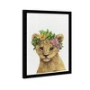 15" x 21" Floral Lion Animals Framed Art Print - Wynwood Studio: Modern Digital Wall Decor, Black Plastic Frame - 2 of 4