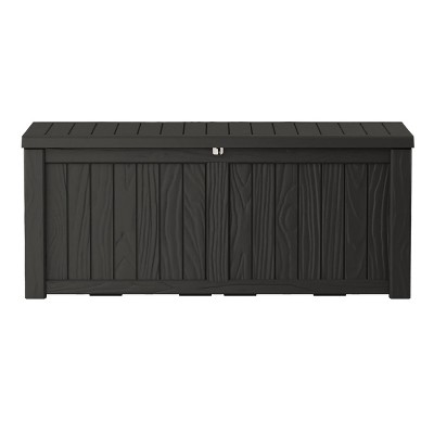 Mondawe 120 Gallon Resin Outdoor Storage Deck Box for Patio Poolside, Black