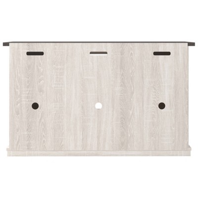 Gray Two-Tone Farmhouse TV Stand with Sliding Barn Doors