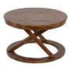 Kate and Laurel Aja Round Wood Coffee Table, 26x26x16, Walnut Brown - 3 of 4